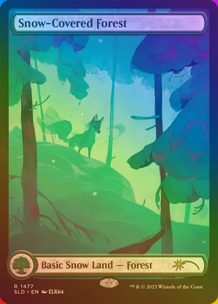 Snow-Covered Forest, Magic card SLD 1477★ — Secret Lair Drop set
