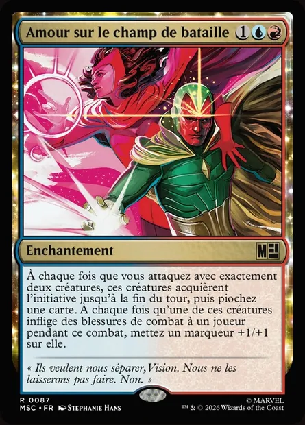 Amour sur le champ de bataille, carte Magic MSC 87 — extension Marvel Super Heroes Commander