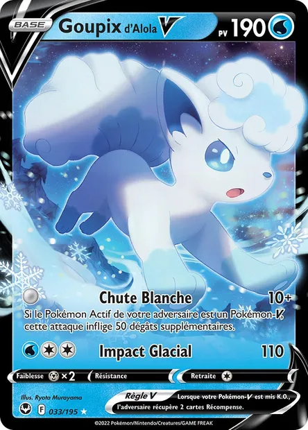 Goupix d'Alola V, carte Pokémon SIT 033 — extension Tempête Argentée