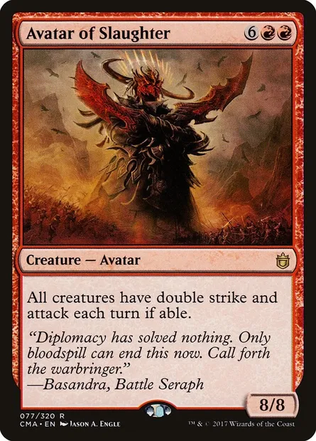 Avatar du massacre, carte Magic CMA 77 — extension Commander Anthology