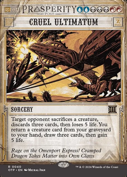 Cruel Ultimatum, Magic card OTP 40 — Breaking News set