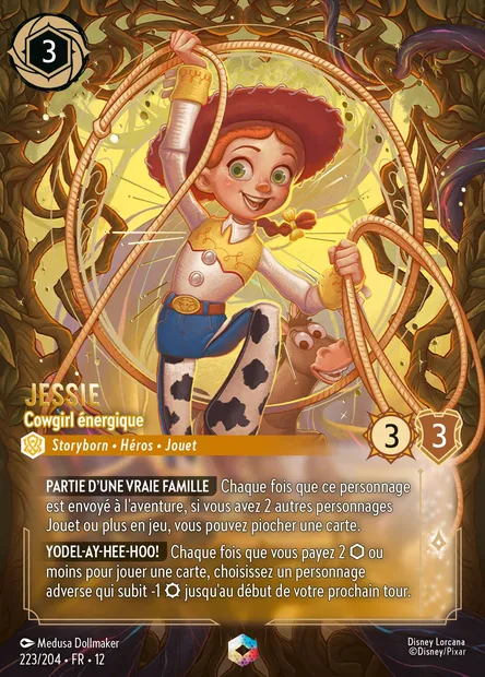 Jessie - Cowgirl énergique, carte Disney Lorcana CH12-223 — extension Contrées Inconnues