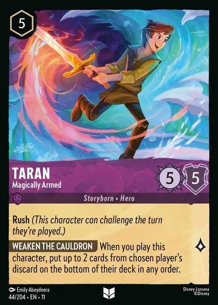 Taran - Magically Armed, Disney Lorcana card CH11-044 — Winterspell set