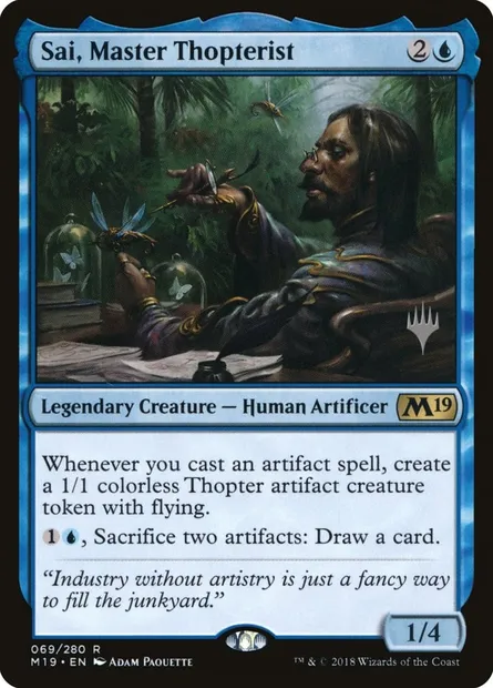 Sai, Master Thopterist, Magic card PM19 69p — Core Set 2019 Promos set