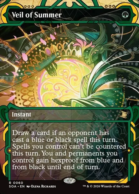 Veil of Summer, Magic card SOA 60 — Secrets of Strixhaven Mystical Archive set