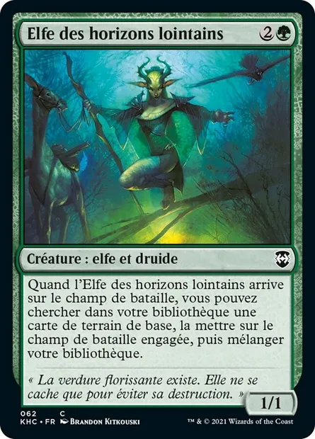 Elfe des horizons lointains, carte Magic KHC 62 — extension Kaldheim Commander