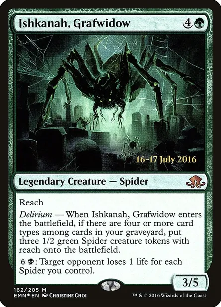 Ishkanah, Grafwidow, Magic card PEMN 162s — Eldritch Moon Promos set