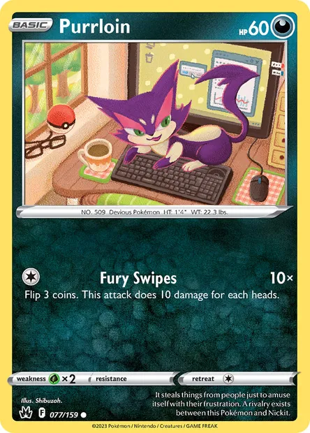 Purrloin, Pokémon card CRZ 077 — Crown Zenith set
