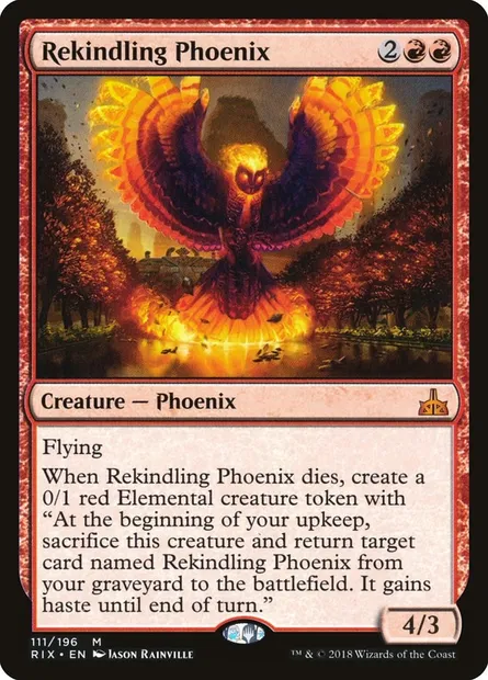 Rekindling Phoenix, Magic card RIX 111 — Rivals of Ixalan set