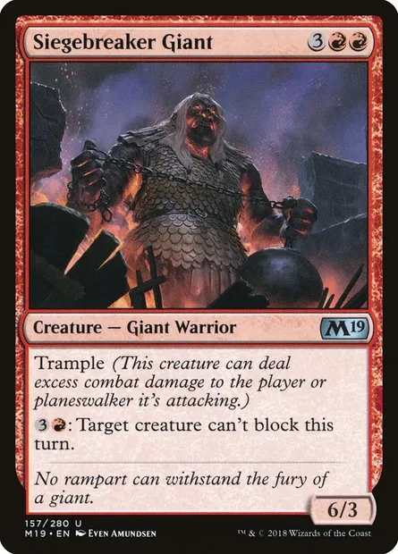 Siegebreaker Giant, Magic card M19 157 — Core Set 2019 set