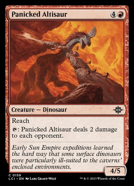 Panicked Altisaur, Magic card LCI 159 — The Lost Caverns of Ixalan set