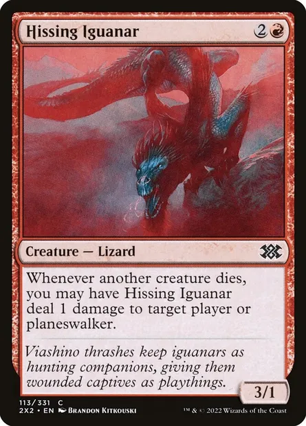 Hissing Iguanar, Magic card 2X2 113 — Double Masters 2022 set