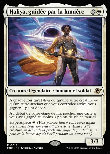 Haliya, guidée par la lumière, carte Magic EOE 19 — extension Edge of Eternities