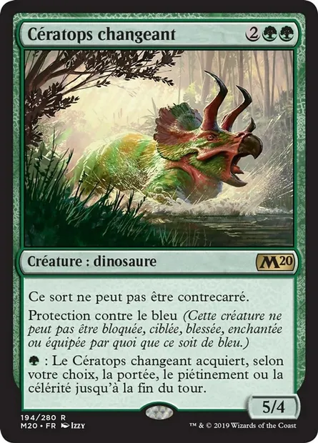 Cératops changeant, carte Magic M20 194 — extension Core Set 2020