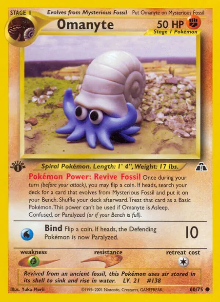 Omanyte, Pokémon card ND 60 — Neo Discovery set