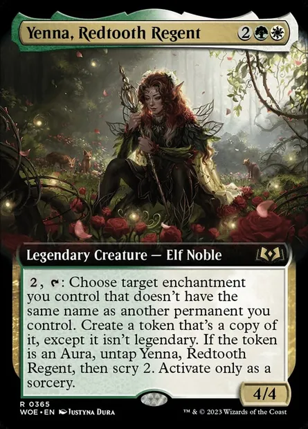 Yenna, Redtooth Regent, Magic card WOE 365 — Wilds of Eldraine set