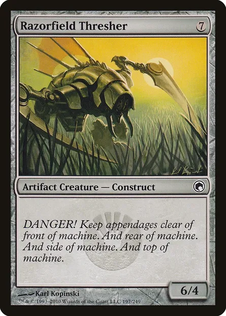Razorfield Thresher, Magic card SOM 197 — Scars of Mirrodin set