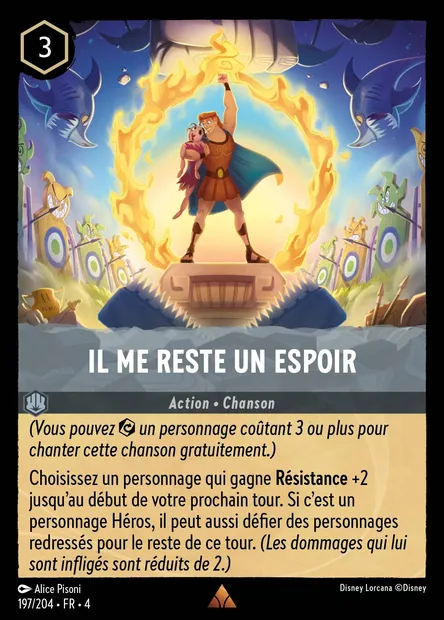 Il me reste un espoir, carte Disney Lorcana CH4-197 — extension Le Retour d'Ursula
