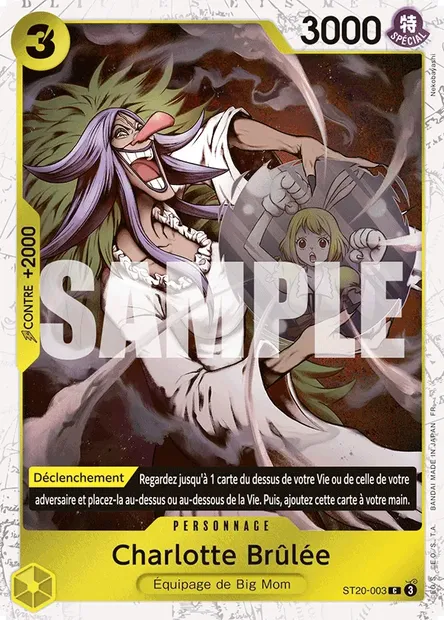 Charlotte Brûlée, carte One Piece ST20-003 — extension JAUNE Charlotte Katakuri