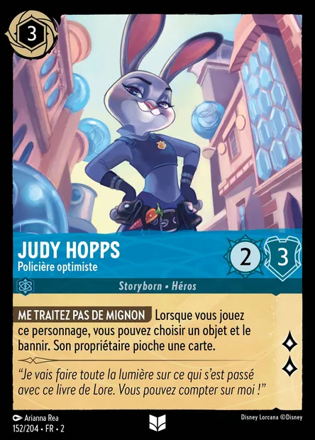 Judy Hopps - Policière optimiste, carte Disney Lorcana CH2-152 — extension L'Ascension des Floodborn