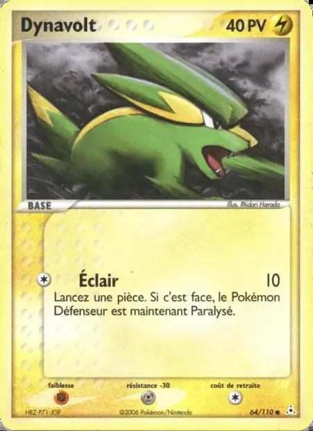 Dynavolt, carte Pokémon HP 64 — extension EX Fantômes Holon