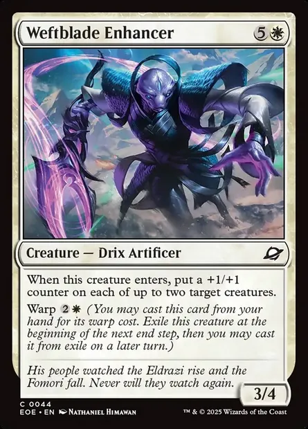 Weftblade Enhancer, Magic card EOE 44 — Edge of Eternities set