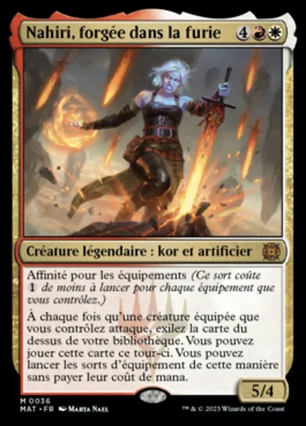 Nahiri, forgée dans la furie, carte Magic MAT 36 — extension L'invasion des machines : le jour d'après