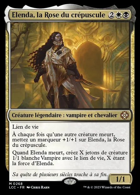 Elenda, la Rose du crépuscule, carte Magic LCC 268 — extension The Lost Caverns of Ixalan Commander