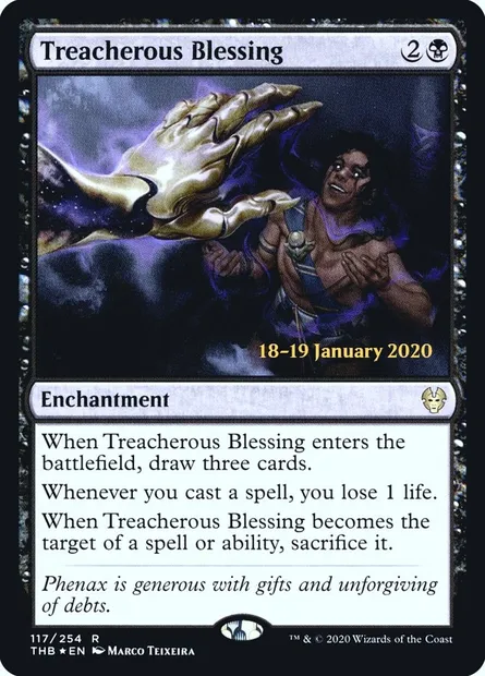 Treacherous Blessing, Magic card PTHB 117s — Theros Beyond Death Promos set