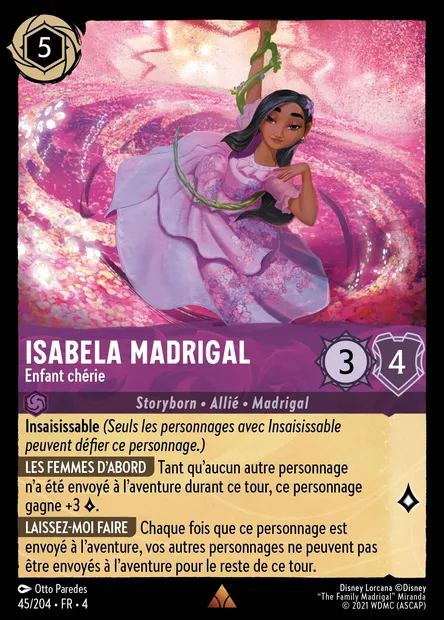 Isabela Madrigal - Enfant chérie, carte Disney Lorcana CH4-045 — extension Le Retour d'Ursula