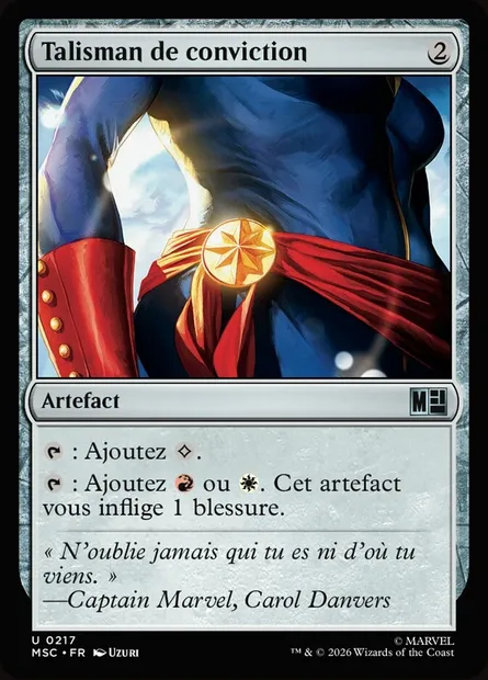 Talisman de conviction, carte Magic MSC 217 — extension Marvel Super Heroes Commander
