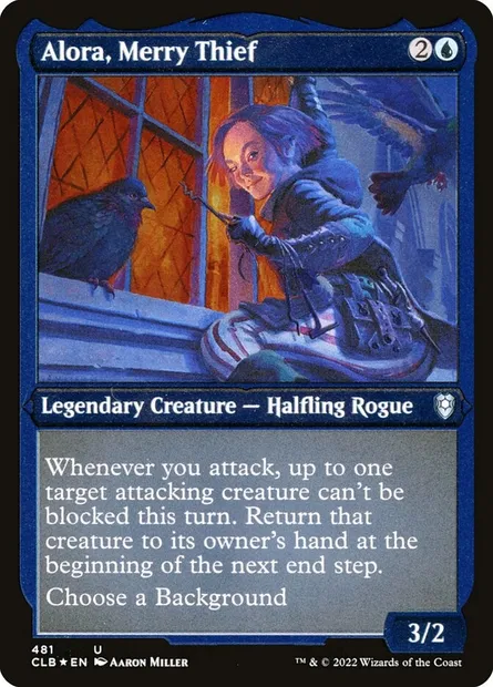 Alora, voleuse joyeuse, carte Magic CLB 481 — extension Commander Légendes : la bataille de la Porte de Baldur