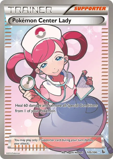 Pokémon Center Lady, Pokémon card FLF 105 — Flashfire set