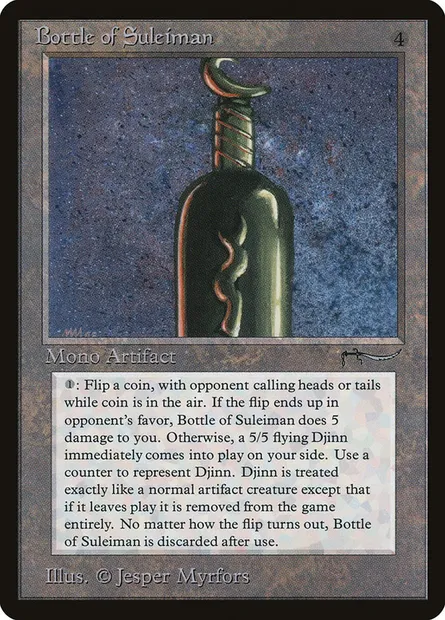 Bouteille de Salomon, carte Magic ARN 58 — extension Arabian Nights