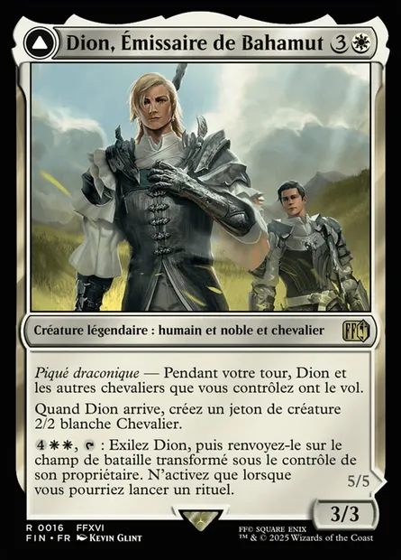 Dion, Bahamut's Dominant // Bahamut, Warden of Light, carte Magic FIN 16 — extension Final Fantasy