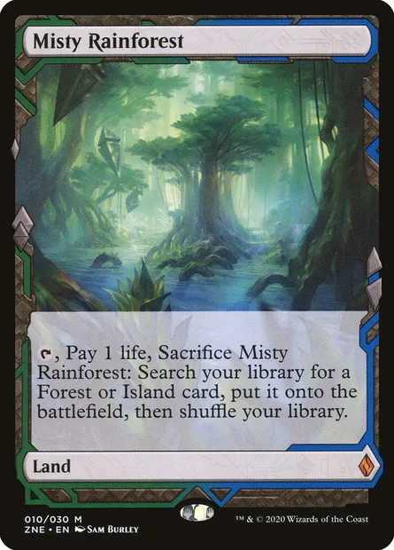Misty Rainforest, Magic card ZNE 10 — Zendikar Rising Expeditions set