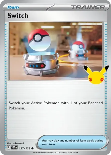 Switch, Pokémon card 30C 127 — 30th Celebration set