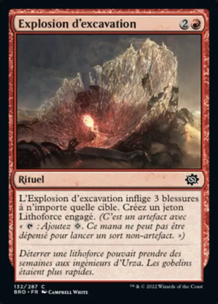 Explosion d'excavation, carte Magic BRO 132 — extension La Guerre Fratricide