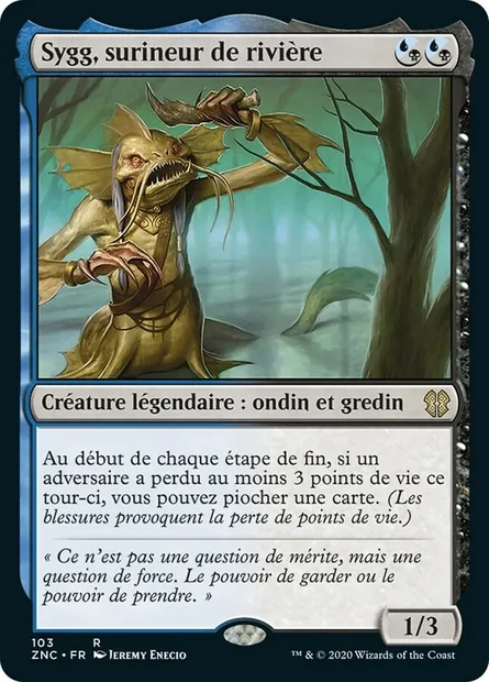 Sygg, surineur de rivière, carte Magic ZNC 103 — extension Zendikar Rising Commander