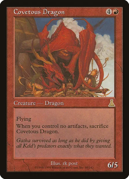 Dragon Avide, carte Magic UDS 80 — extension Destinée d'Urza