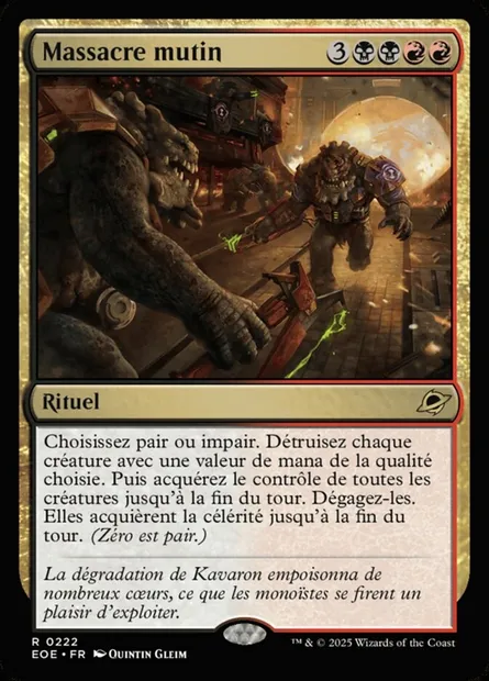 Massacre mutin, carte Magic EOE 222 — extension Edge of Eternities