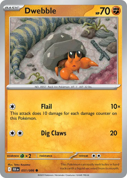 Dwebble, Pokémon card BLK 051 — Black Bolt set