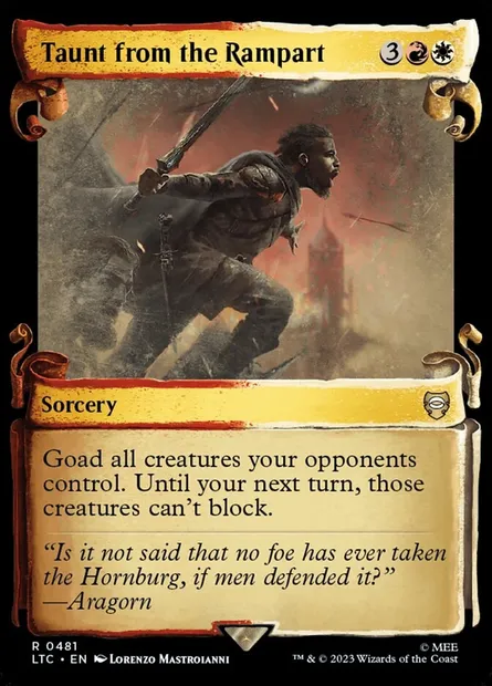 Taunt from the Rampart, Magic card LTC 481 — Tales of Middle-earth Commander set