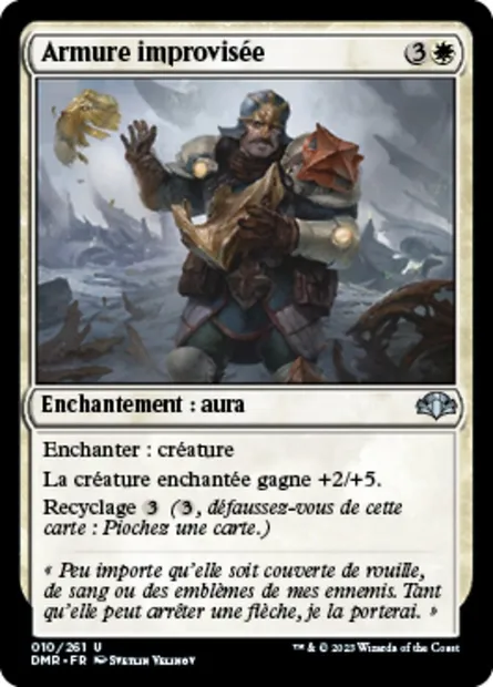 Armure improvisée, carte Magic DMR 10 — extension Dominaria Remastered