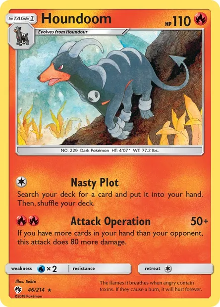 Houndoom, Pokémon card LOT 46 — Lost Thunder set