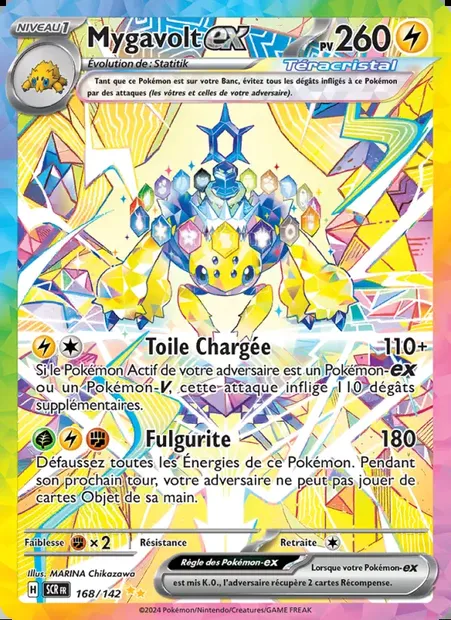 Mygavolt-ex, carte Pokémon SCR 168 — extension Couronne Stellaire