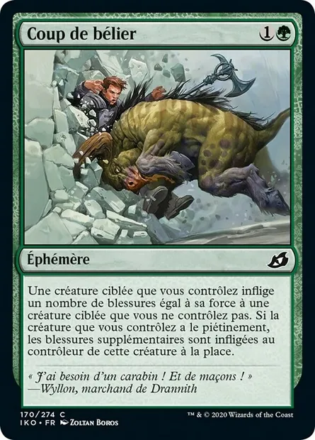 Coup de bélier, carte Magic IKO 170 — extension Ikoria: Lair of Behemoths