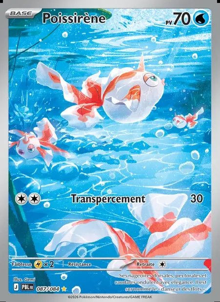 Poissirène, carte Pokémon PBL 087 — extension Nuit Noire