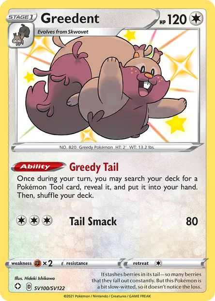 Greedent, Pokémon card SHF SV100 — Shining Fates set