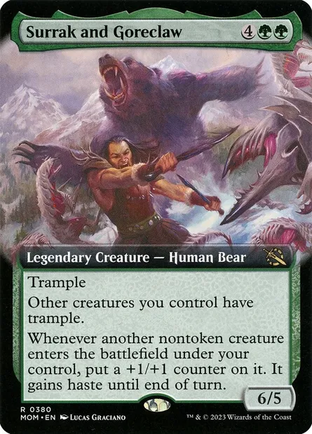 Surrak and Goreclaw, Magic card MOM 380 — March of the Machine set